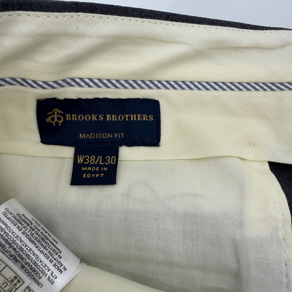 Brooks Brothers Explorer Madison Fit Suit Charcoal Gray 44S 38W Wool Blend Mens - Picture 9 of 16